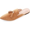 image:imageHee grand Womens Mules Bowknot Suede Comfortable Slip On Flats Closed Pointed Toe Backless Loafers Mules for Women005camel