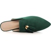 image:imageHee grand Womens Mules Bowknot Suede Comfortable Slip On Flats Closed Pointed Toe Backless Loafers Mules for Women005green