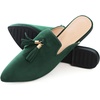 image:imageHee grand Womens Mules Bowknot Suede Comfortable Slip On Flats Closed Pointed Toe Backless Loafers Mules for Women005green