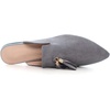 image:imageHee grand Womens Mules Bowknot Suede Comfortable Slip On Flats Closed Pointed Toe Backless Loafers Mules for Women005grey