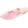 image:imageHee grand Womens Mules Bowknot Suede Comfortable Slip On Flats Closed Pointed Toe Backless Loafers Mules for Women005pink