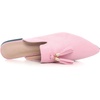 image:imageHee grand Womens Mules Bowknot Suede Comfortable Slip On Flats Closed Pointed Toe Backless Loafers Mules for Women005pink