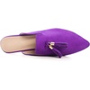 image:imageHee grand Womens Mules Bowknot Suede Comfortable Slip On Flats Closed Pointed Toe Backless Loafers Mules for Women005purple