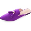 image:imageHee grand Womens Mules Bowknot Suede Comfortable Slip On Flats Closed Pointed Toe Backless Loafers Mules for Women005purple