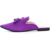 image:imageHee grand Womens Mules Bowknot Suede Comfortable Slip On Flats Closed Pointed Toe Backless Loafers Mules for Women005purple