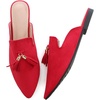 image:imageHee grand Womens Mules Bowknot Suede Comfortable Slip On Flats Closed Pointed Toe Backless Loafers Mules for Women005red