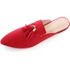 image:imageHee grand Womens Mules Bowknot Suede Comfortable Slip On Flats Closed Pointed Toe Backless Loafers Mules for Women005red