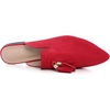 image:imageHee grand Womens Mules Bowknot Suede Comfortable Slip On Flats Closed Pointed Toe Backless Loafers Mules for Women005red