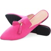 image:imageHee grand Womens Mules Bowknot Suede Comfortable Slip On Flats Closed Pointed Toe Backless Loafers Mules for Women005rose