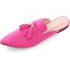 image:imageHee grand Womens Mules Bowknot Suede Comfortable Slip On Flats Closed Pointed Toe Backless Loafers Mules for Women005rose