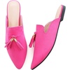 image:imageHee grand Womens Mules Bowknot Suede Comfortable Slip On Flats Closed Pointed Toe Backless Loafers Mules for Women005rose