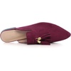 image:imageHee grand Womens Mules Bowknot Suede Comfortable Slip On Flats Closed Pointed Toe Backless Loafers Mules for Women005wine Red