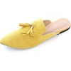 image:imageHee grand Womens Mules Bowknot Suede Comfortable Slip On Flats Closed Pointed Toe Backless Loafers Mules for Women005yellow