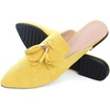 image:imageHee grand Womens Mules Bowknot Suede Comfortable Slip On Flats Closed Pointed Toe Backless Loafers Mules for Women005yellow