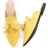 image:imageHee grand Womens Mules Bowknot Suede Comfortable Slip On Flats Closed Pointed Toe Backless Loafers Mules for Women005yellow