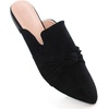 image:imageHee grand Womens Mules Bowknot Suede Comfortable Slip On Flats Closed Pointed Toe Backless Loafers Mules for Women006black