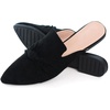 image:imageHee grand Womens Mules Bowknot Suede Comfortable Slip On Flats Closed Pointed Toe Backless Loafers Mules for Women006black
