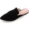 image:imageHee grand Womens Mules Bowknot Suede Comfortable Slip On Flats Closed Pointed Toe Backless Loafers Mules for Women006black