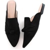 image:imageHee grand Womens Mules Bowknot Suede Comfortable Slip On Flats Closed Pointed Toe Backless Loafers Mules for Women006black