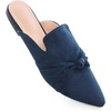 image:imageHee grand Womens Mules Bowknot Suede Comfortable Slip On Flats Closed Pointed Toe Backless Loafers Mules for Women006blue