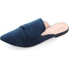 image:imageHee grand Womens Mules Bowknot Suede Comfortable Slip On Flats Closed Pointed Toe Backless Loafers Mules for Women006blue