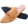 image:imageHee grand Womens Mules Bowknot Suede Comfortable Slip On Flats Closed Pointed Toe Backless Loafers Mules for Women006camel