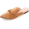 image:imageHee grand Womens Mules Bowknot Suede Comfortable Slip On Flats Closed Pointed Toe Backless Loafers Mules for Women006camel