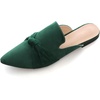 image:imageHee grand Womens Mules Bowknot Suede Comfortable Slip On Flats Closed Pointed Toe Backless Loafers Mules for Women006green