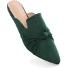 image:imageHee grand Womens Mules Bowknot Suede Comfortable Slip On Flats Closed Pointed Toe Backless Loafers Mules for Women006green