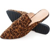 image:imageHee grand Womens Mules Bowknot Suede Comfortable Slip On Flats Closed Pointed Toe Backless Loafers Mules for Women006leopard Brown