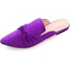 image:imageHee grand Womens Mules Bowknot Suede Comfortable Slip On Flats Closed Pointed Toe Backless Loafers Mules for Women006purple