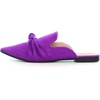 image:imageHee grand Womens Mules Bowknot Suede Comfortable Slip On Flats Closed Pointed Toe Backless Loafers Mules for Women006purple