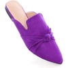 image:imageHee grand Womens Mules Bowknot Suede Comfortable Slip On Flats Closed Pointed Toe Backless Loafers Mules for Women006purple