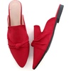 image:imageHee grand Womens Mules Bowknot Suede Comfortable Slip On Flats Closed Pointed Toe Backless Loafers Mules for Women006red