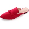 image:imageHee grand Womens Mules Bowknot Suede Comfortable Slip On Flats Closed Pointed Toe Backless Loafers Mules for Women006red