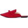 image:imageHee grand Womens Mules Bowknot Suede Comfortable Slip On Flats Closed Pointed Toe Backless Loafers Mules for Women006red