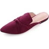 image:imageHee grand Womens Mules Bowknot Suede Comfortable Slip On Flats Closed Pointed Toe Backless Loafers Mules for Women006wine Red