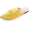 image:imageHee grand Womens Mules Bowknot Suede Comfortable Slip On Flats Closed Pointed Toe Backless Loafers Mules for Women006yellow