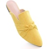 image:imageHee grand Womens Mules Bowknot Suede Comfortable Slip On Flats Closed Pointed Toe Backless Loafers Mules for Women006yellow