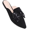 image:imageHee grand Womens Mules Bowknot Suede Comfortable Slip On Flats Closed Pointed Toe Backless Loafers Mules for Women062black