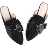 image:imageHee grand Womens Mules Bowknot Suede Comfortable Slip On Flats Closed Pointed Toe Backless Loafers Mules for Women062black