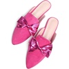 image:imageHee grand Womens Mules Bowknot Suede Comfortable Slip On Flats Closed Pointed Toe Backless Loafers Mules for Women062rose Red