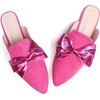 image:imageHee grand Womens Mules Bowknot Suede Comfortable Slip On Flats Closed Pointed Toe Backless Loafers Mules for Women062rose Red