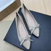 image:imageHee grand Womens Patent Leather Bow Ballet Flats Pointed Toe Slip On Flat Shoes Comfortable Dress Shoes for Work OfficeApricot