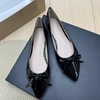 image:imageHee grand Womens Patent Leather Bow Ballet Flats Pointed Toe Slip On Flat Shoes Comfortable Dress Shoes for Work OfficeBalck