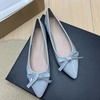 image:imageHee grand Womens Patent Leather Bow Ballet Flats Pointed Toe Slip On Flat Shoes Comfortable Dress Shoes for Work OfficeGrey