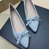 image:imageHee grand Womens Patent Leather Bow Ballet Flats Pointed Toe Slip On Flat Shoes Comfortable Dress Shoes for Work OfficeGrey