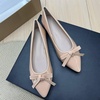 image:imageHee grand Womens Patent Leather Bow Ballet Flats Pointed Toe Slip On Flat Shoes Comfortable Dress Shoes for Work OfficeKhaki