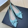 image:imageHee grand Womens Patent Leather Bow Ballet Flats Pointed Toe Slip On Flat Shoes Comfortable Dress Shoes for Work OfficeLight Blue