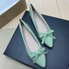 image:imageHee grand Womens Patent Leather Bow Ballet Flats Pointed Toe Slip On Flat Shoes Comfortable Dress Shoes for Work OfficeLight Green